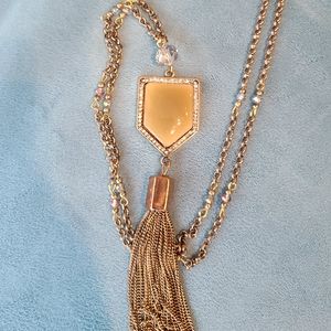 Long gold tassle necklace